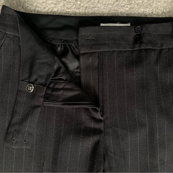 david n Pants PinStriped Wide Straight Leg ~ Charcoal w/Silvery Stripe ~ Size 10 - Picture 12 of 14